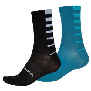 Endura Coolmax® Stripe Socken (Doppelpack): Kingfisher - L-XL