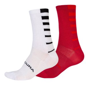 Endura Coolmax® Stripe Socken (Doppelpack): Rost - S-M